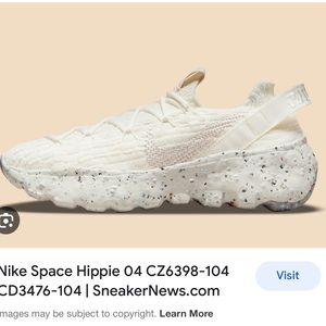 White Nike Space Hippie Shoes